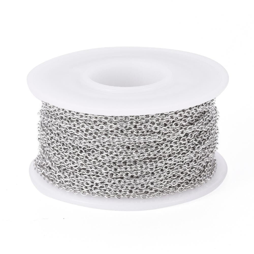 Stål Kæde, 2x1,5x0,4mm - Uniq Perler - 149817