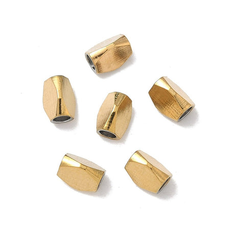 Stahlperlen im wasserdichten Vergoldet Stahl – (6x3mm, 8 Stk.) - Uniq Perler - 117426