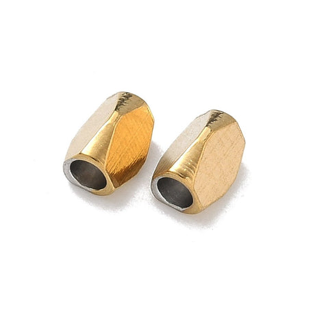 Stahlperlen im wasserdichten Vergoldet Stahl – (6x3mm, 8 Stk.) - Uniq Perler - 117426