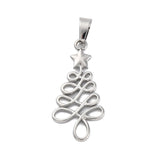 Stål Vedhæng – Juletræ med Stjerne, Vandfast (33x16mm) - Uniq Perler - 