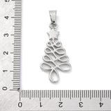 Stål Vedhæng – Juletræ med Stjerne, Vandfast (33x16mm) - Uniq Perler - 