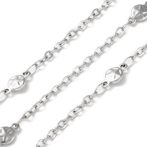 Star Link Chain, Water-resistant Steel, (2.8x2x0.5mm) - Uniq Perler - 114899