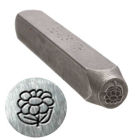 Stempel Med Blomster Symbol – Stål (6mm) - Uniq Perler - 975960