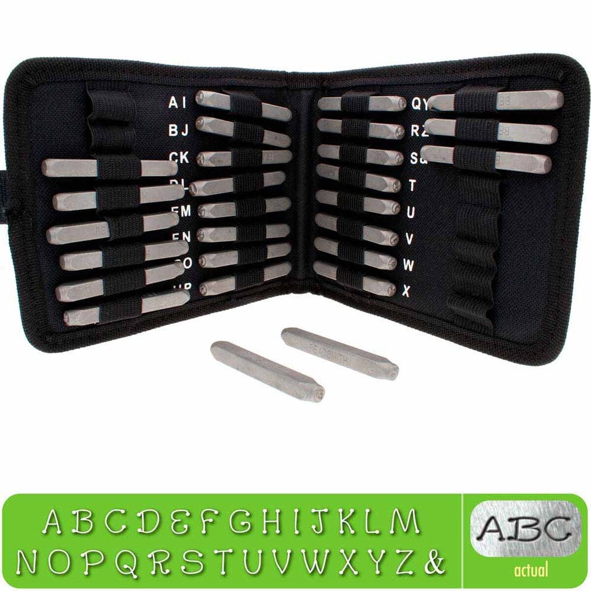 Stempel Sæt Med 27 Bogstaver – Stål, (3mm) - Uniq Perler - 221931