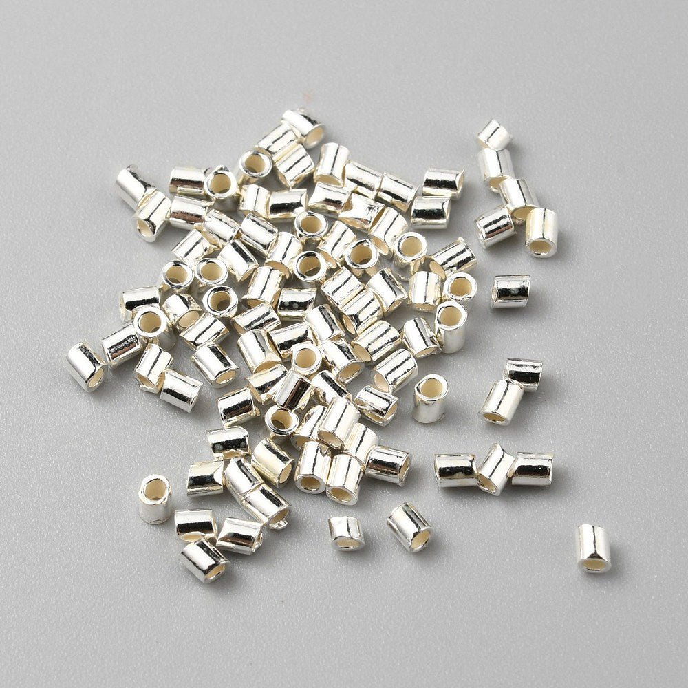 Sterling Sølv 925 Klemmeperler - (1,5x2mm, 10 stk) - Uniq Perler - 13113