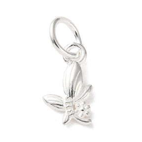 Sterling Silber 925 Blumen Anhänger - (10x6x2mm) - Uniq Perler - 
