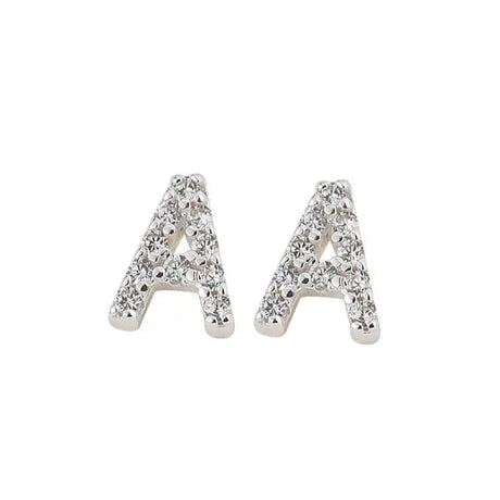 Sterling Sølv 925 Bogstav Ørestikkere - Uniq Perler - 1111490074