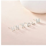 Sterling Sølv 925 Bogstav Ørestikkere - Uniq Perler - 1111490074