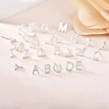 Sterling Sølv 925 Bogstav Ørestikkere - Uniq Perler - 1111490074