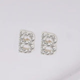 Sterling Sølv 925 Bogstav Ørestikkere - Uniq Perler - 1111490075