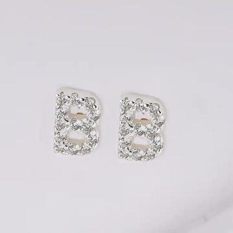 Sterling Sølv 925 Bogstav Ørestikkere - Uniq Perler - 1111490075