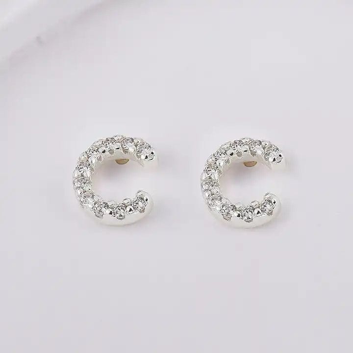 Sterling Sølv 925 Bogstav Ørestikkere - Uniq Perler - 1111490076