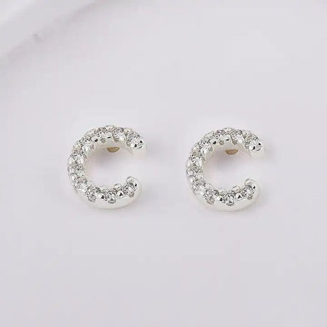 Sterling Sølv 925 Bogstav Ørestikkere - Uniq Perler - 1111490076