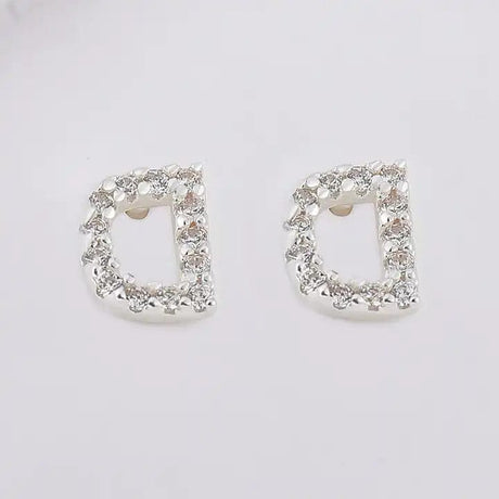 Sterling Sølv 925 Bogstav Ørestikkere - Uniq Perler - 1111490077