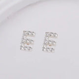 Sterling Sølv 925 Bogstav Ørestikkere - Uniq Perler - 1111490078