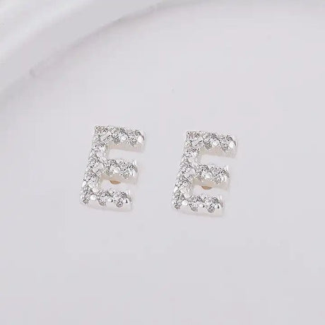 Sterling Sølv 925 Bogstav Ørestikkere - Uniq Perler - 1111490078