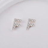 Sterling Sølv 925 Bogstav Ørestikkere - Uniq Perler - 1111490079