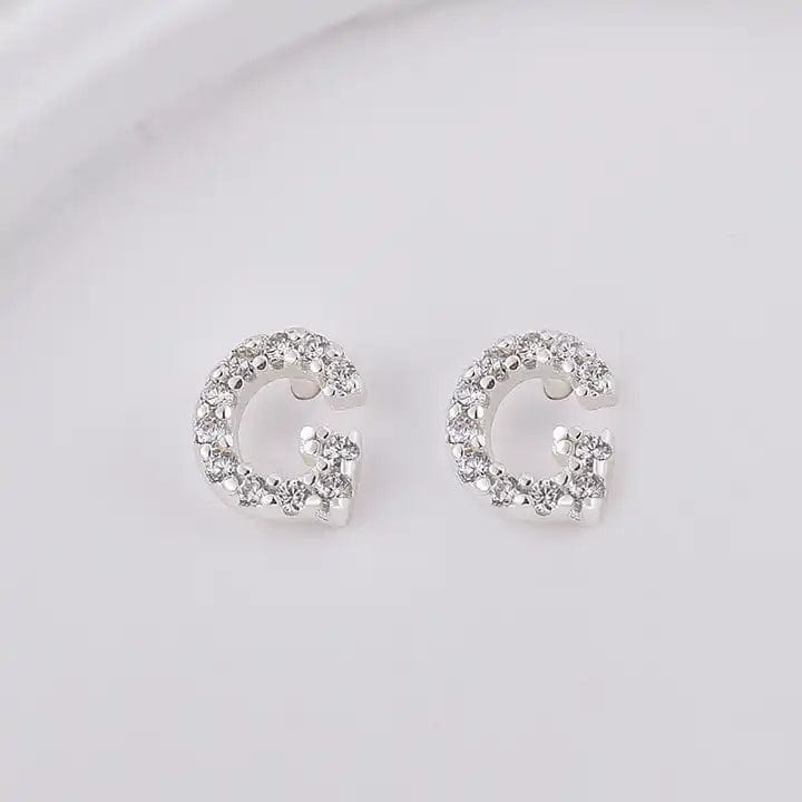 Sterling Sølv 925 Bogstav Ørestikkere - Uniq Perler - 1111490080