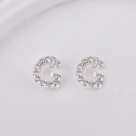 Sterling Sølv 925 Bogstav Ørestikkere - Uniq Perler - 1111490080