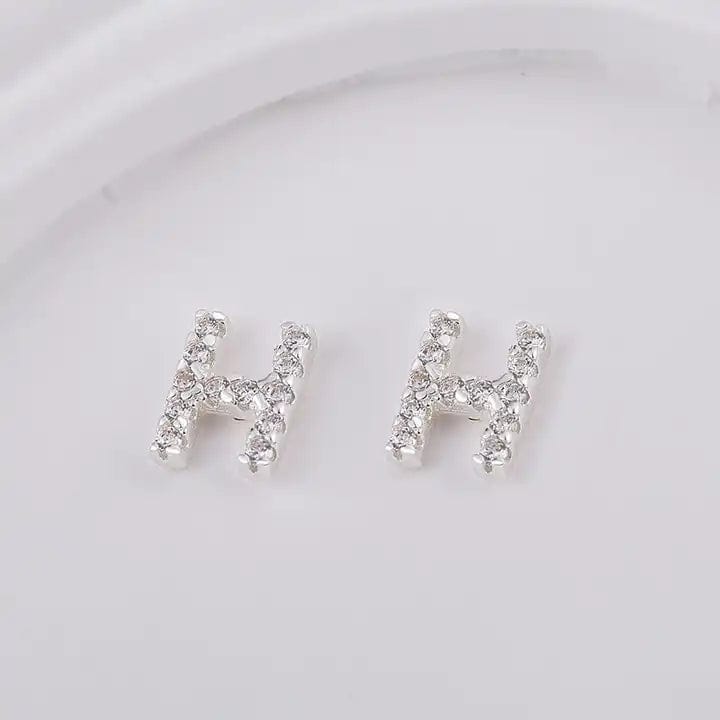 Sterling Sølv 925 Bogstav Ørestikkere - Uniq Perler - 1111490081