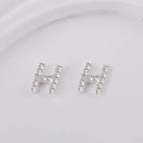 Sterling Sølv 925 Bogstav Ørestikkere - Uniq Perler - 1111490081