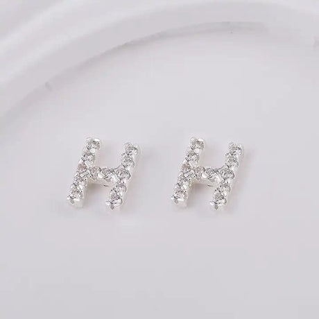 Sterling Sølv 925 Bogstav Ørestikkere - Uniq Perler - 1111490081