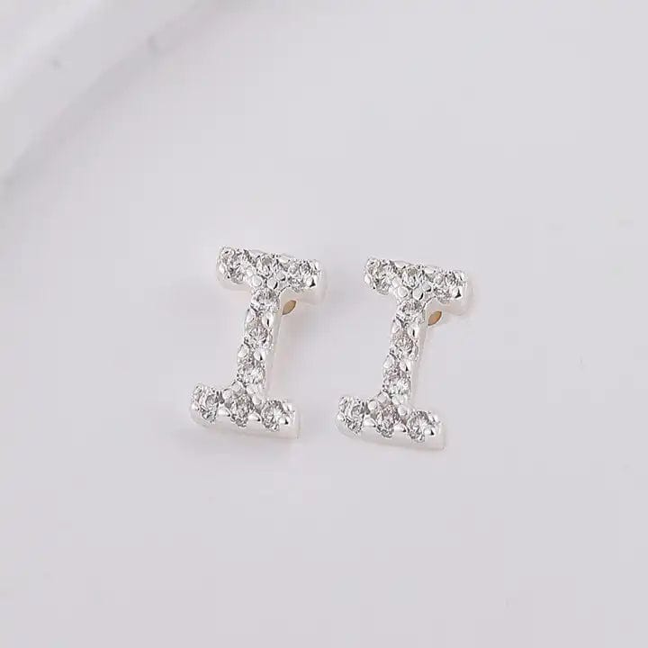Sterling Sølv 925 Bogstav Ørestikkere - Uniq Perler - 1111490082