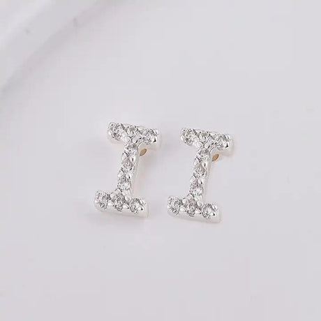 Sterling Sølv 925 Bogstav Ørestikkere - Uniq Perler - 1111490082