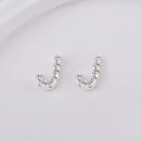 Sterling Sølv 925 Bogstav Ørestikkere - Uniq Perler - 1111490083