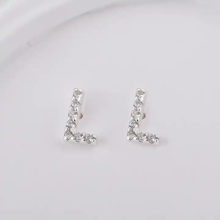 Sterling Sølv 925 Bogstav Ørestikkere - Uniq Perler - 1111490085