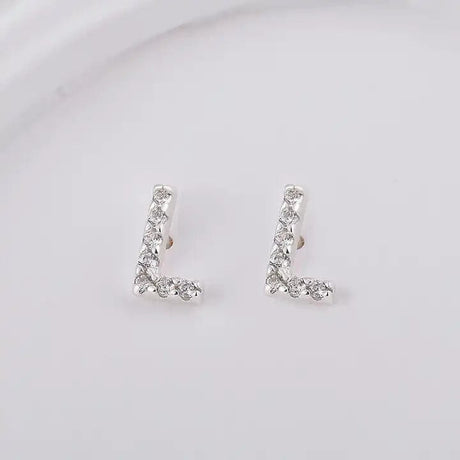 Sterling Sølv 925 Bogstav Ørestikkere - Uniq Perler - 1111490085