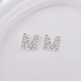Sterling Sølv 925 Bogstav Ørestikkere - Uniq Perler - 1111490086