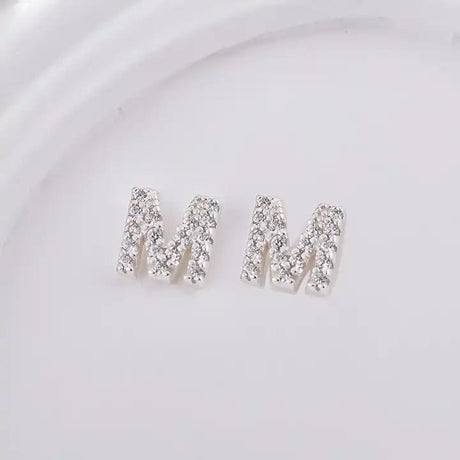 Sterling Sølv 925 Bogstav Ørestikkere - Uniq Perler - 1111490086