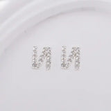 Sterling Sølv 925 Bogstav Ørestikkere - Uniq Perler - 1111490087