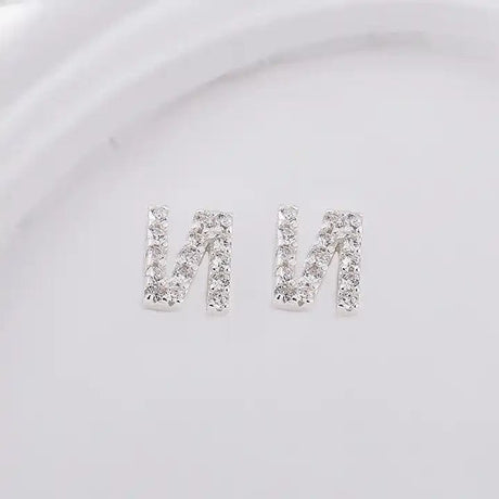 Sterling Sølv 925 Bogstav Ørestikkere - Uniq Perler - 1111490087