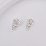 Sterling Sølv 925 Bogstav Ørestikkere - Uniq Perler - 1111490089