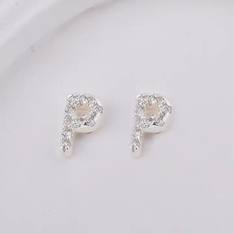 Sterling Sølv 925 Bogstav Ørestikkere - Uniq Perler - 1111490089