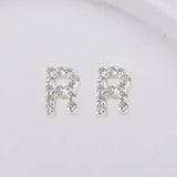 Sterling Sølv 925 Bogstav Ørestikkere - Uniq Perler - 1111490091