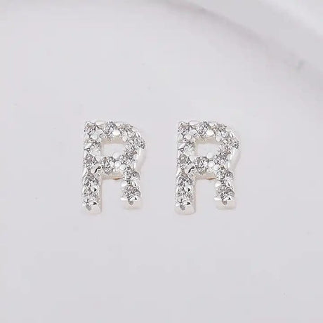 Sterling Sølv 925 Bogstav Ørestikkere - Uniq Perler - 1111490091