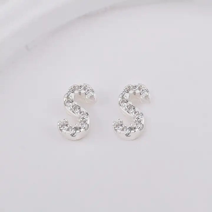 Sterling Sølv 925 Bogstav Ørestikkere - Uniq Perler - 1111490092