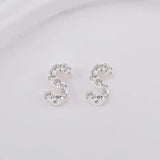 Sterling Sølv 925 Bogstav Ørestikkere - Uniq Perler - 1111490092