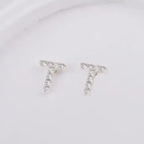 Sterling Sølv 925 Bogstav Ørestikkere - Uniq Perler - 1111490093