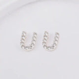 Sterling Sølv 925 Bogstav Ørestikkere - Uniq Perler - 1111490094