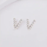 Sterling Sølv 925 Bogstav Ørestikkere - Uniq Perler - 1111490095