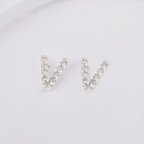 Sterling Sølv 925 Bogstav Ørestikkere - Uniq Perler - 1111490095