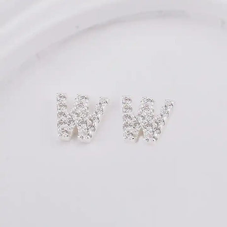 Sterling Sølv 925 Bogstav Ørestikkere - Uniq Perler - 1111490096