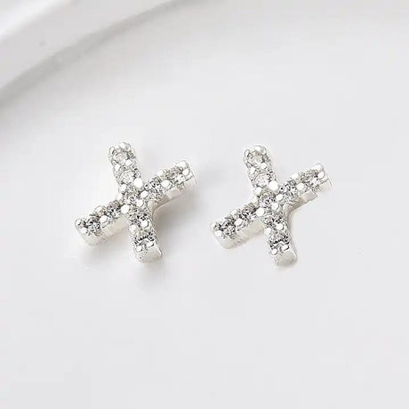 Sterling Sølv 925 Bogstav Ørestikkere - Uniq Perler - 1111490097