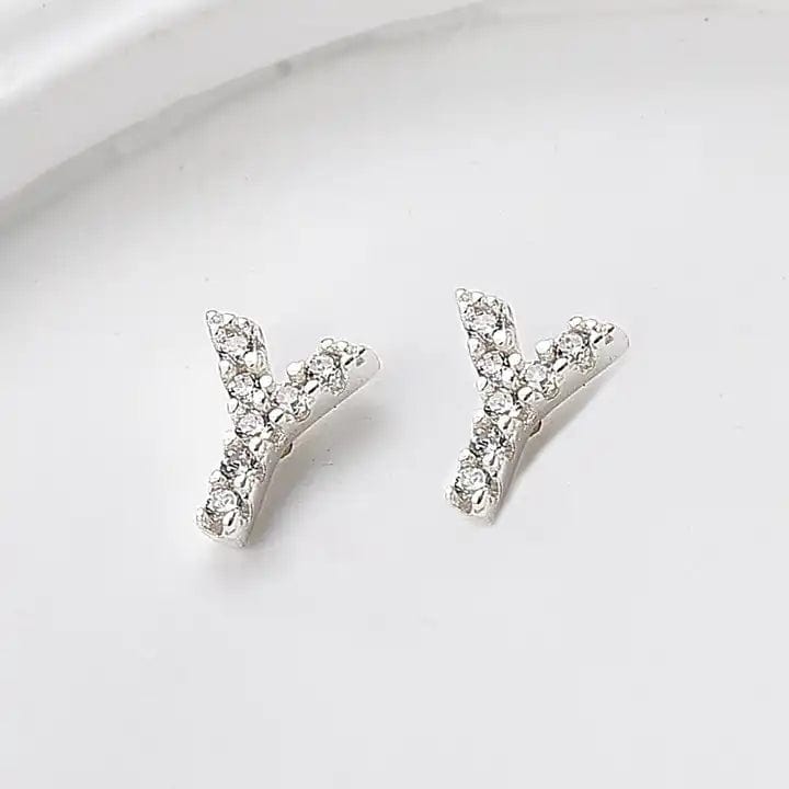 Sterling Sølv 925 Bogstav Ørestikkere - Uniq Perler - 1111490098