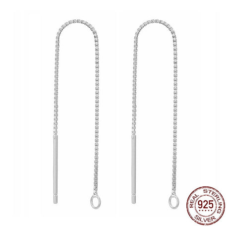 Sterling Sølv 925 Box Ørekæde – 70mm - Uniq Perler - 1111490377