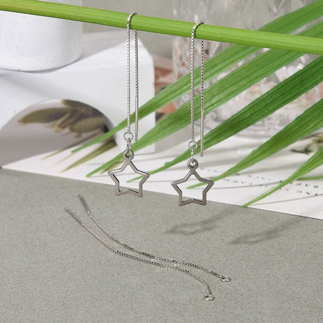 Sterling Sølv 925 Box Ørekæde – 70mm - Uniq Perler - 1111490377